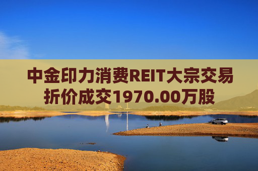 中金印力消费REIT大宗交易折价成交1970.00万股 第1张 中金印力消费REIT大宗交易折价成交1970.00万股 第1张