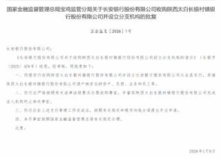 长安银行获批收购陕西太白长银村镇银行并设立分支机构